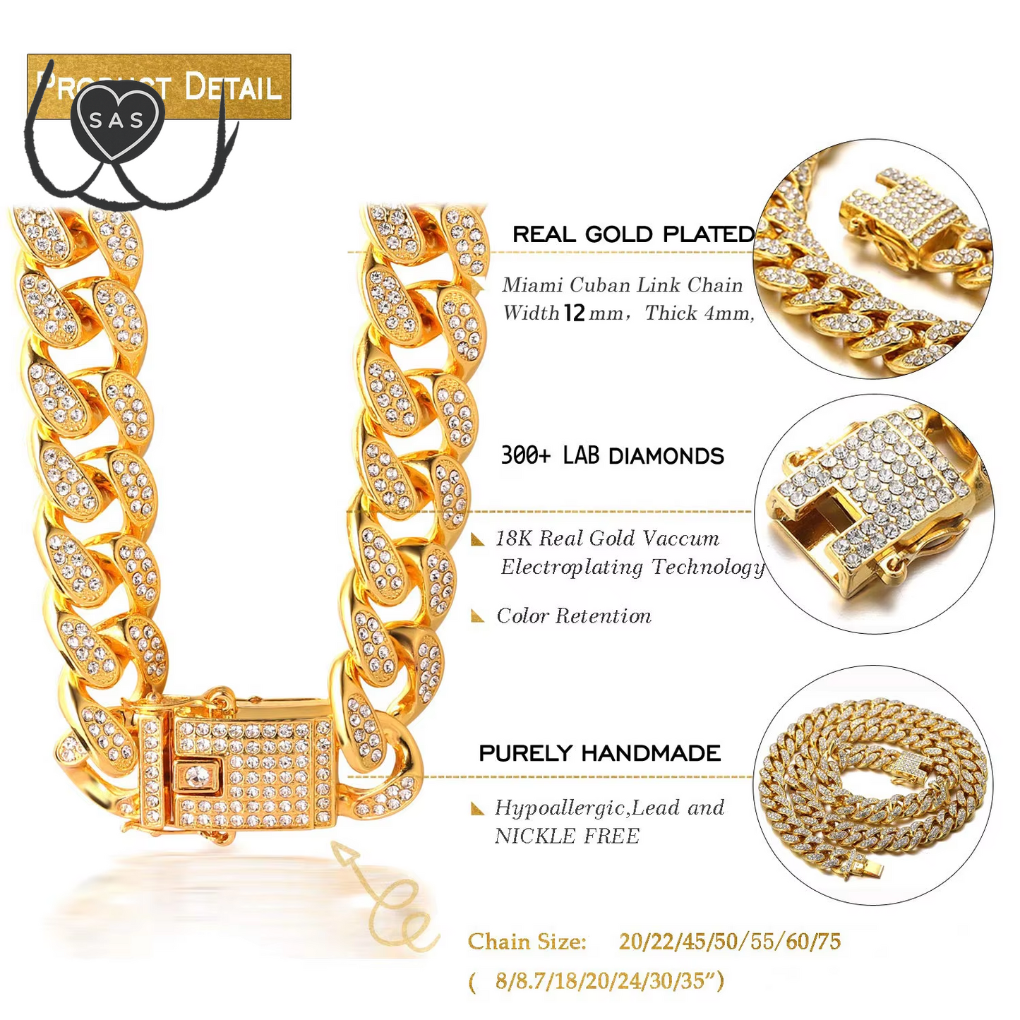 Luxury Gold Cat Necklace Jewelry Rhinestone Pet Cuban Chain Collar Kitten Doggie Wedding Prom Costume Accessories for Cats Puppy