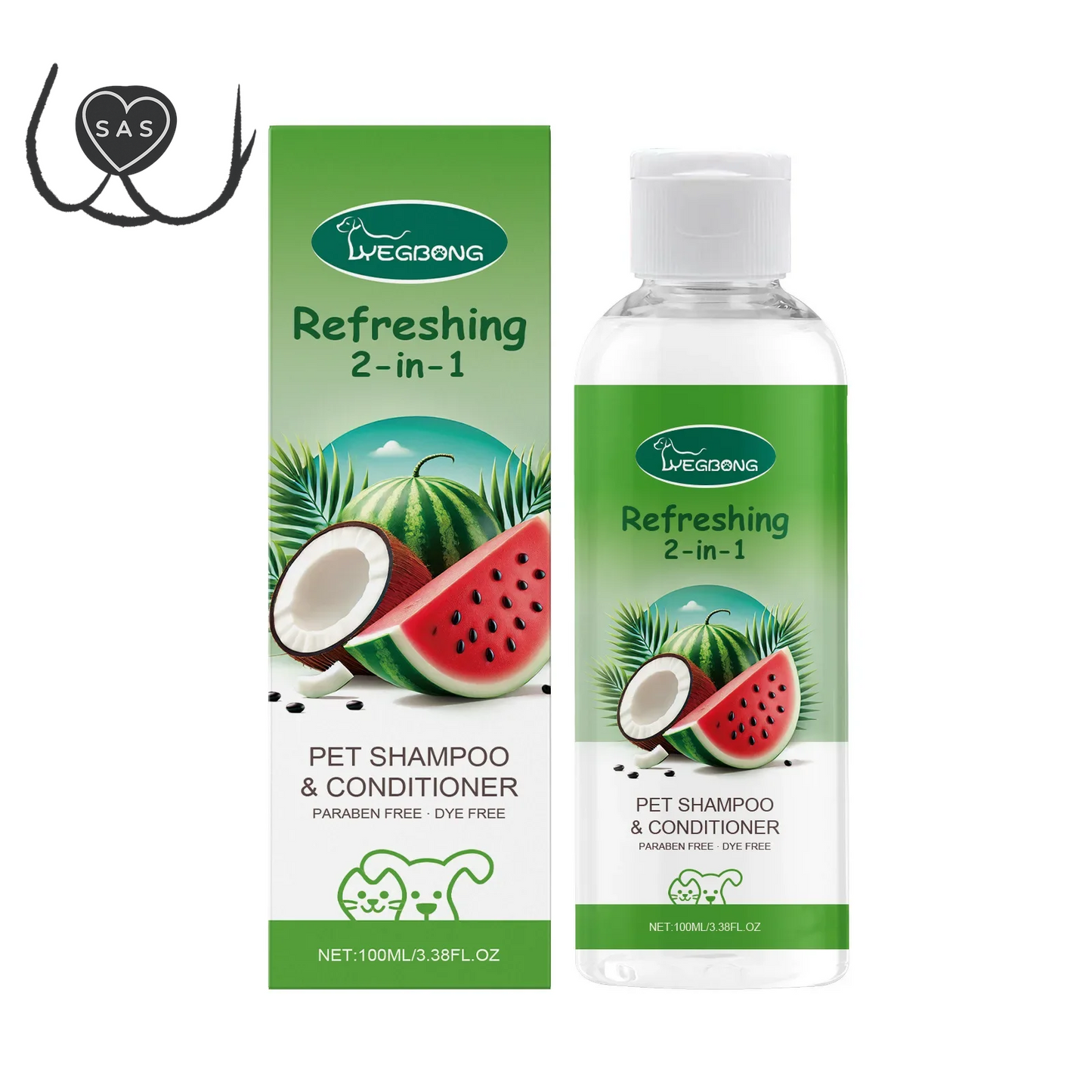 Refreshing 2-In-1 Pet Shampoo and Conditioner Itch Skin Moisturizing Dirt Odor Removal Conditioner Dog Shower Gel