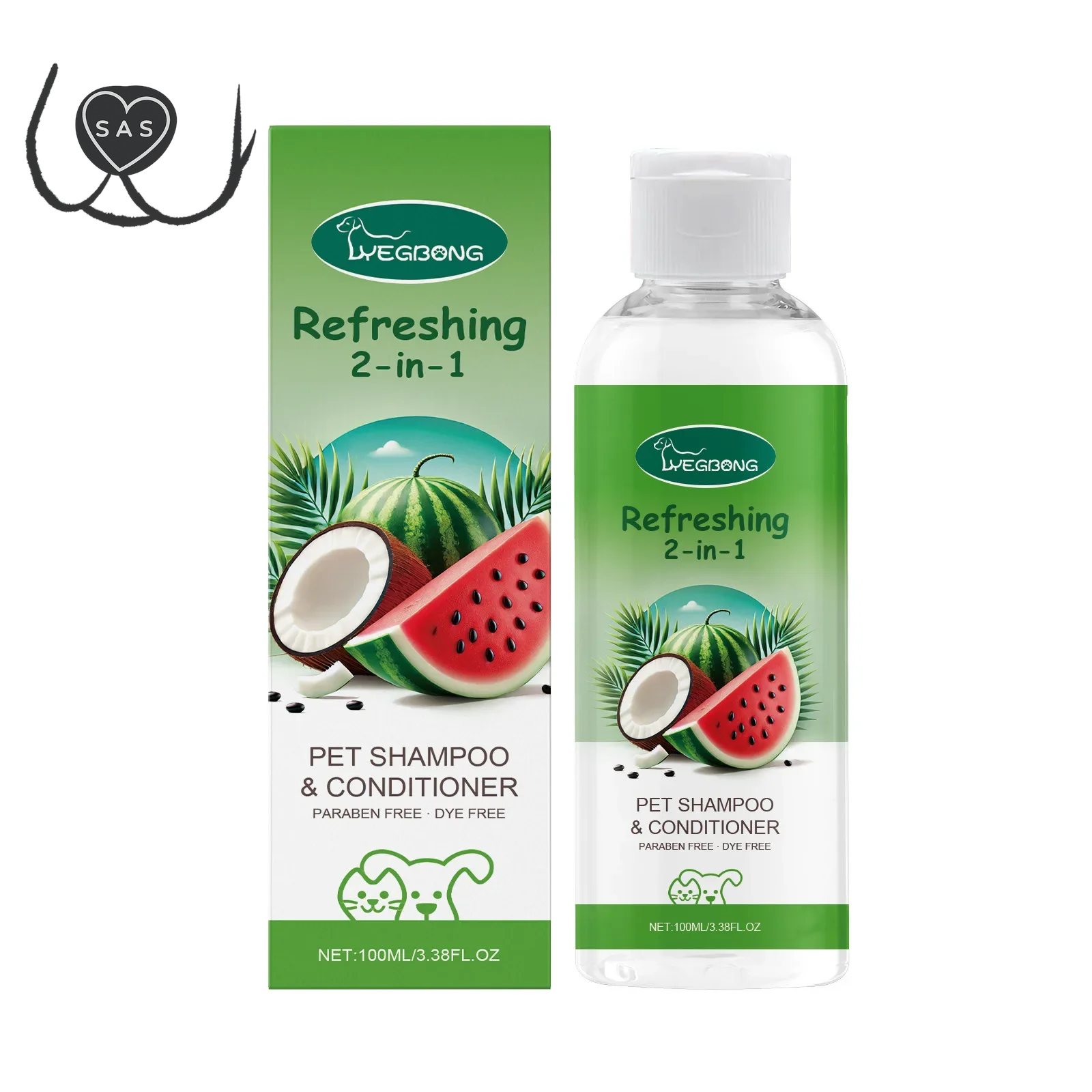Refreshing 2-In-1 Pet Shampoo and Conditioner Itch Skin Moisturizing Dirt Odor Removal Conditioner Dog Shower Gel