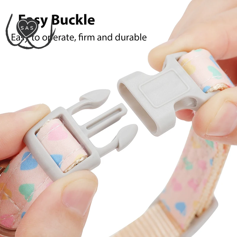 Pet Collar for Airtag Cute Anti-Lost Dog Cat Collar Adjustable Nylon Pet Collar for Small Dog