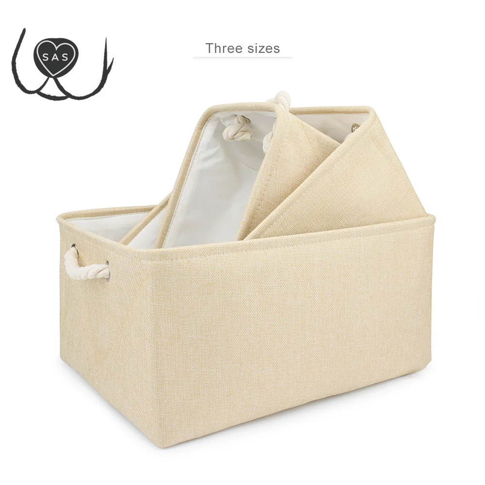 Folding Storage Basket Linen Pet Toy Storage Fabric Wardrobe Office Bedroom Closet Cat Dog Clothes Laundry Basket with Handle