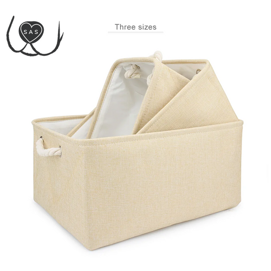 Folding Storage Basket Linen Pet Toy Storage Fabric Wardrobe Office Bedroom Closet Cat Dog Clothes Laundry Basket with Handle