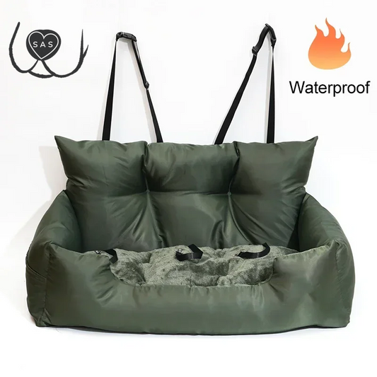 Luxury Removable Waterproof Dog Car Seat Dog Beds Pet Car Seat Portable Travel Dog Car Backseat Pet Carrier Bag Solid Pattern