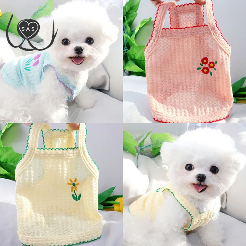 1PC Summer Thin Strap Bichon Bear Teddy Yorkshire Cat Small Dog Pet Dog Clothing Pet Supplies Soft and Breathable