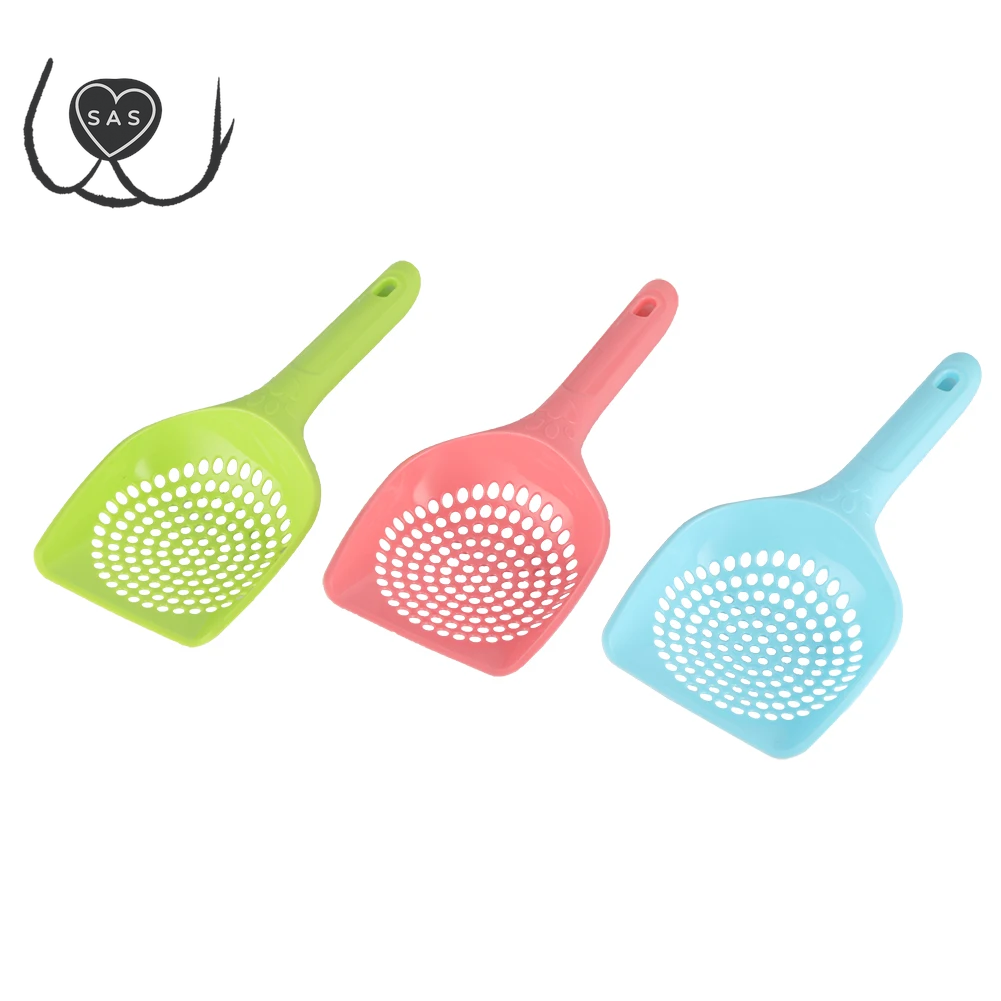1 Pc Plastic Cat Litter Scoop Pet Toilet Poop Cleaning Shovel Small round Hole Cat Litter Sieve Spoon Cat Toilet Cleaning Tool