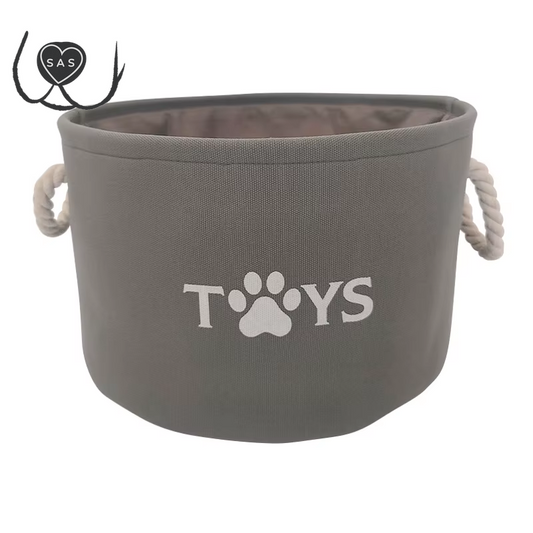 Round Pet Toy Basket Cat Dog Toys Storage Box Foldable Clothes Storage Basket with Handle Pet Supplies Dog Accessories