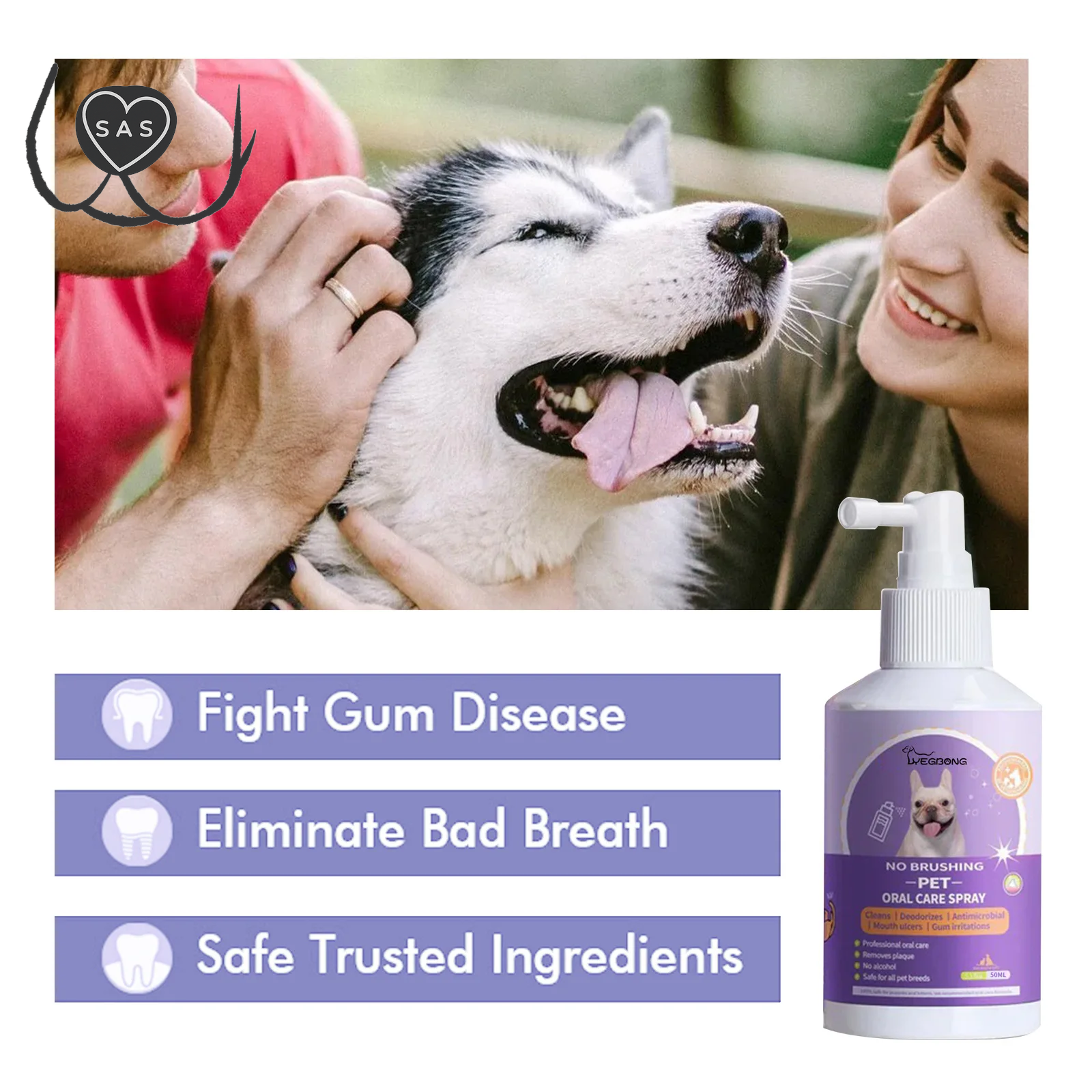 50Ml Pet Oral Cleanse Spray Dogs Mouth Fresh Teeth Clean Deodorant Prevent Calculus Remove Kitten Bad Breath Mouth Pet Supplies