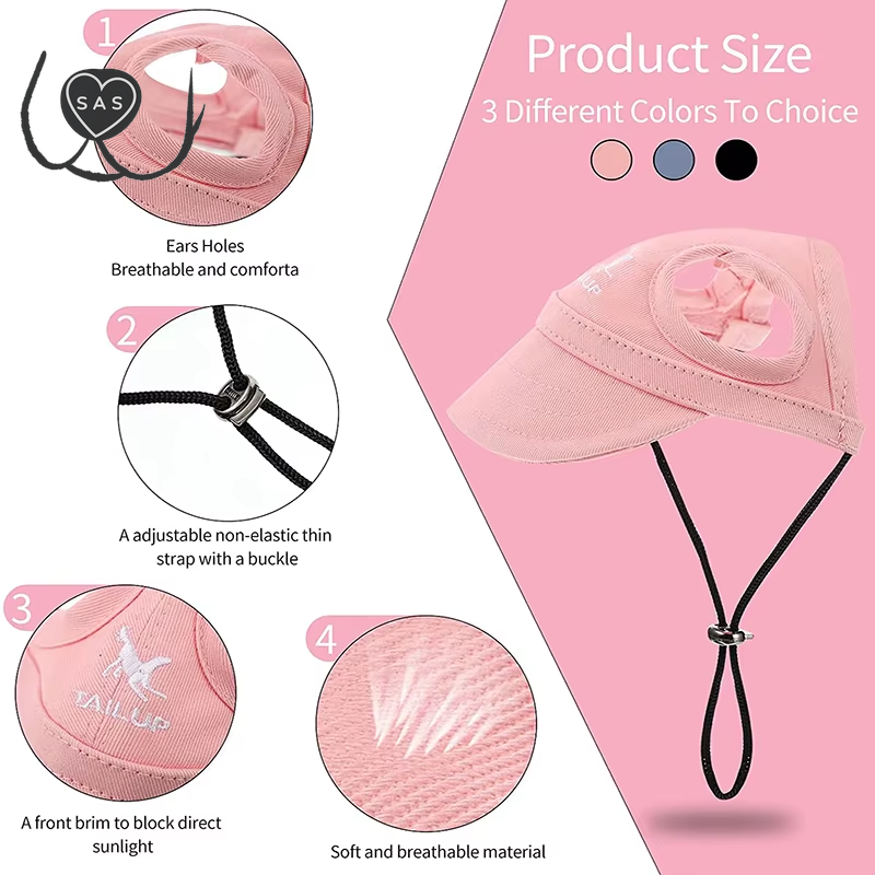Pet Dog Caps Small Puppy Pets Summer Solid Color Cap Dog Baseball Visor Hat Outdoor Accessories Sun Bonnet Cap Travelhelmet