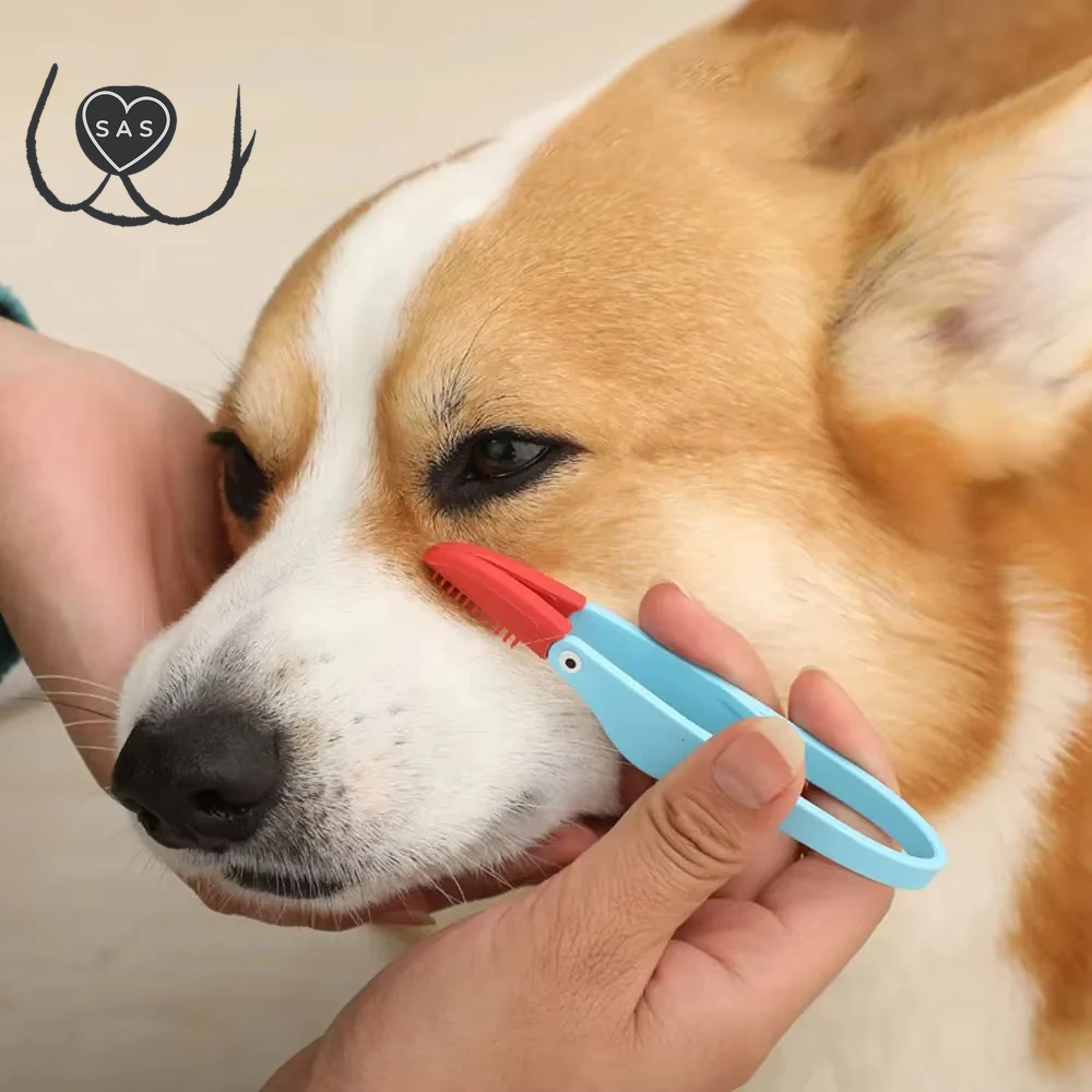 1PC Pet Tear Marks Comb Brush Cat Dog Eye Excrement Brush Knot Eye Cleaner Clip Soft Brush Cleaning Soft Brush Small Pet Tool