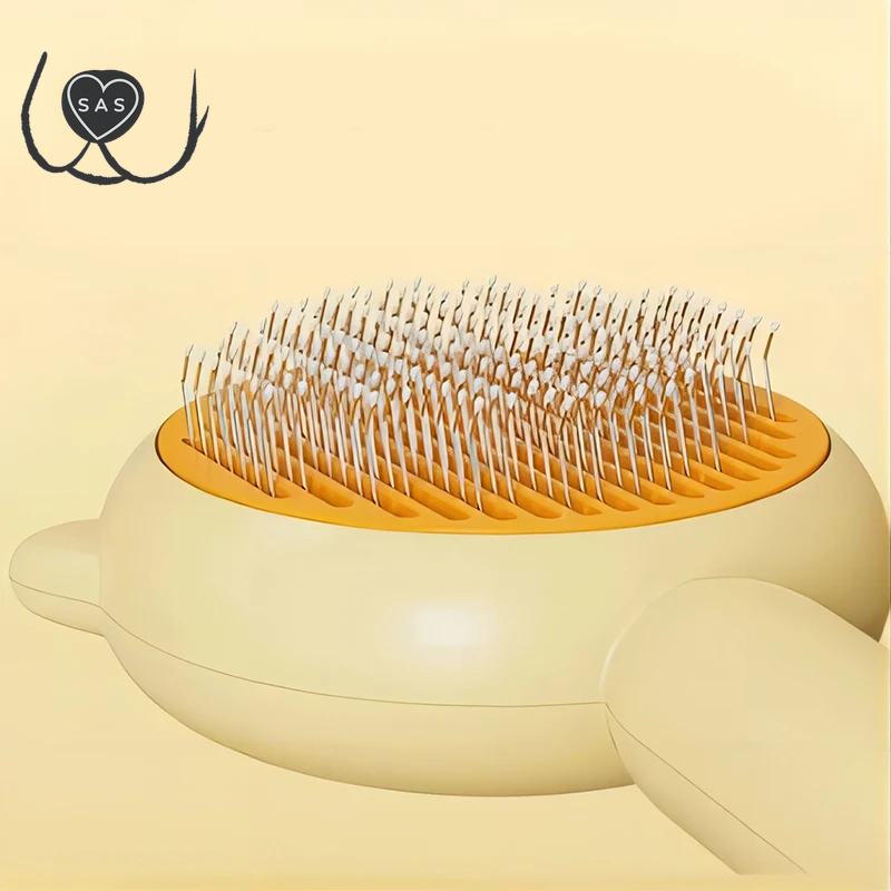 Three Colors Pet Comb One-Key Hair Removal Cleaning Brush Magic Massage Grooming the Cat Hair Brush Is Easy to Carry and Clean