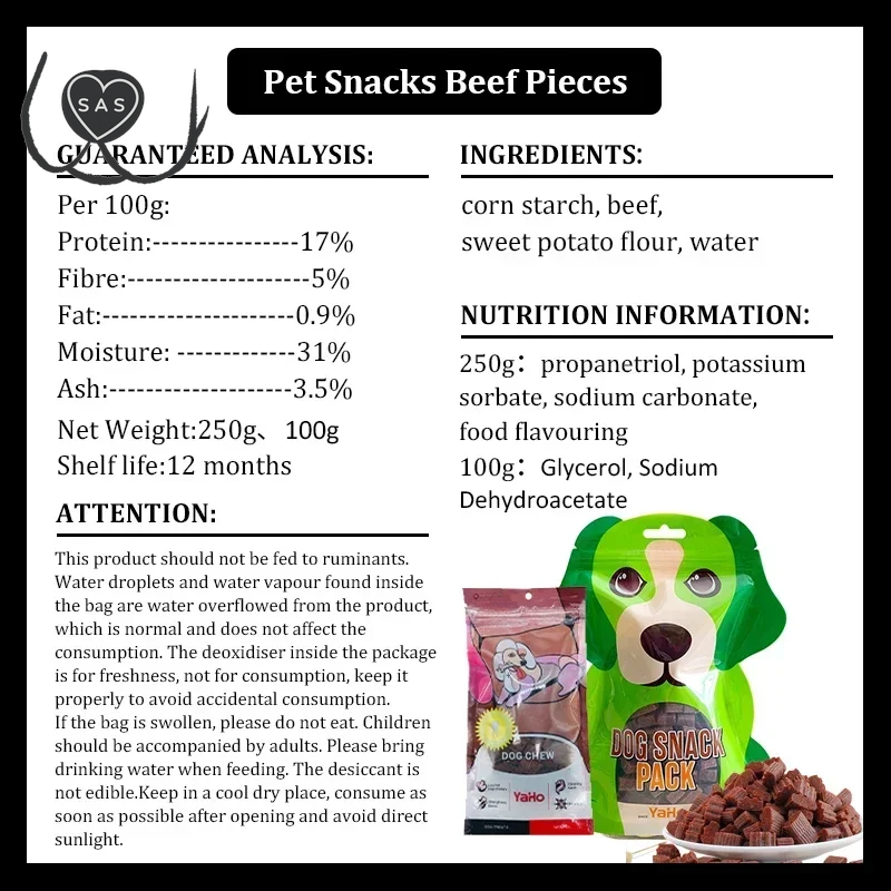 Dog Snacks Beef Particles Appetising Digesting Nutritious Delicious Chewy Training Rewards for Adult Dog Puppies Pet Food Snacks