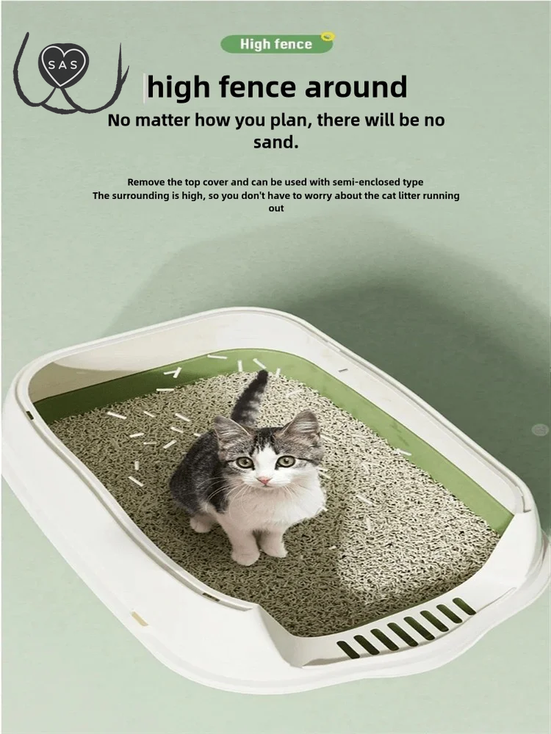 Fully Enclosed Cat Litter Box, Large Capacity Bedpan, Spillproof Litter, Plastic Pet Toilet, Litter Tray, Cat Bedpan Supplies