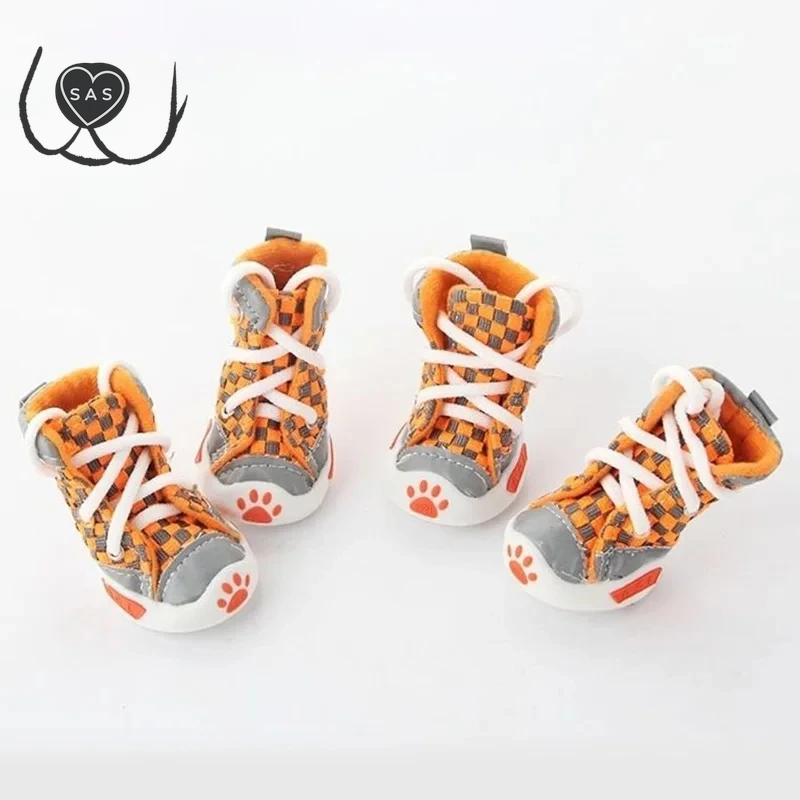 Dog Shoes Teddy Bears Soft Sole Shoes Small Dog Puppy anti Drop Breathable Shoes Set of 4 Summer Pet Shoes