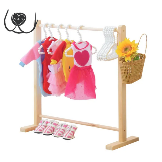 Pet Hanger Dog Clothes Rack Wooden Wardrobe for Dogs Solid Wood Coat Rack Floor Organizer for Pet Clothing