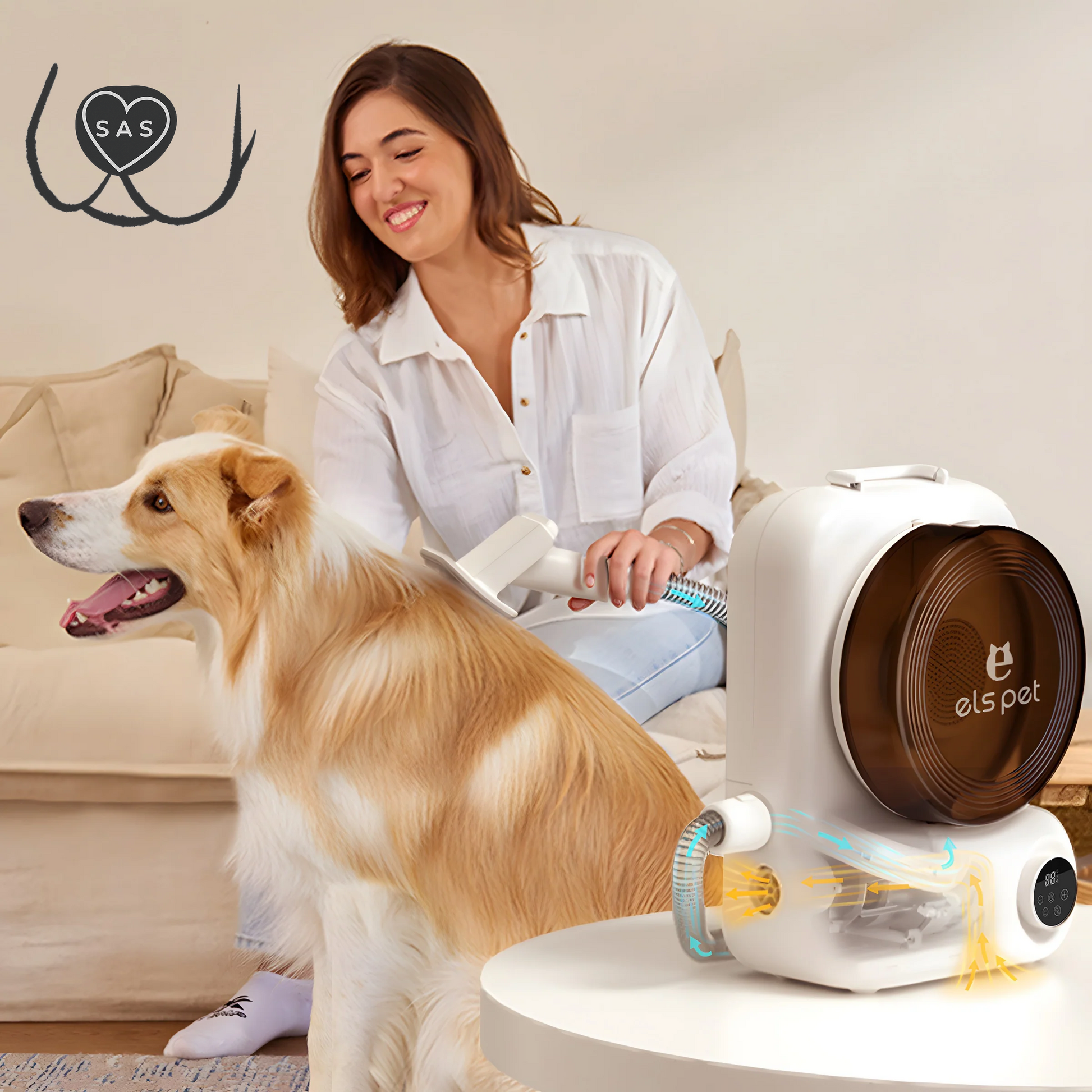 Els Pet Groomdora 5-In-1 Grooming Vacuum Kit for Easy Pet Care